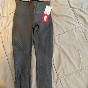 Women’s Spanx moto leggings - gunmetal small